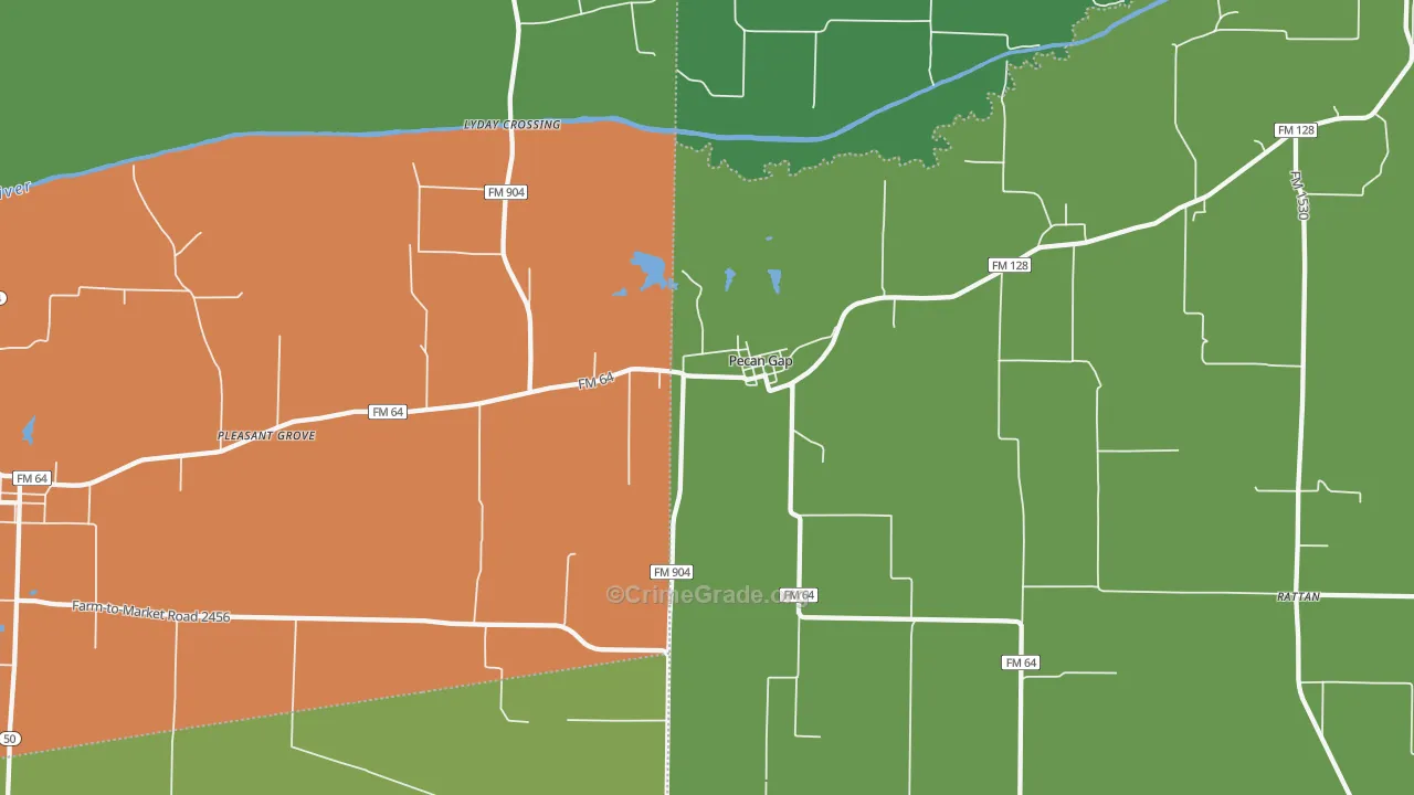 Pecan Gap, TX Map of Vandalism Rates