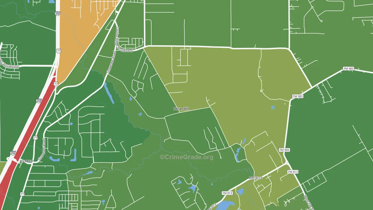 Pecan Hill, TX Map of Vandalism Rates