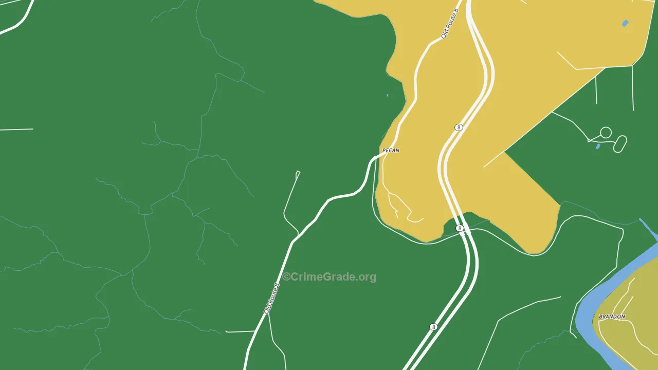 Pecan, PA Map of Vandalism Rates