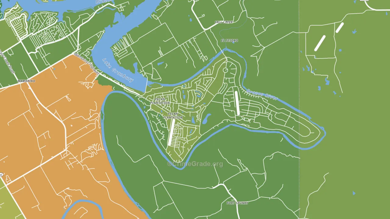 Pecan Plantation, TX Map of Vandalism Rates