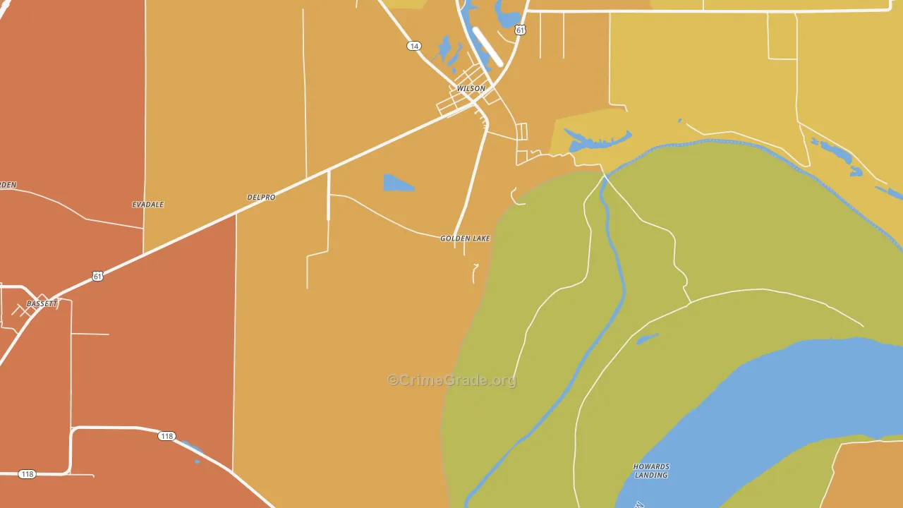 Pecan Point, AR Map of Vandalism Rates