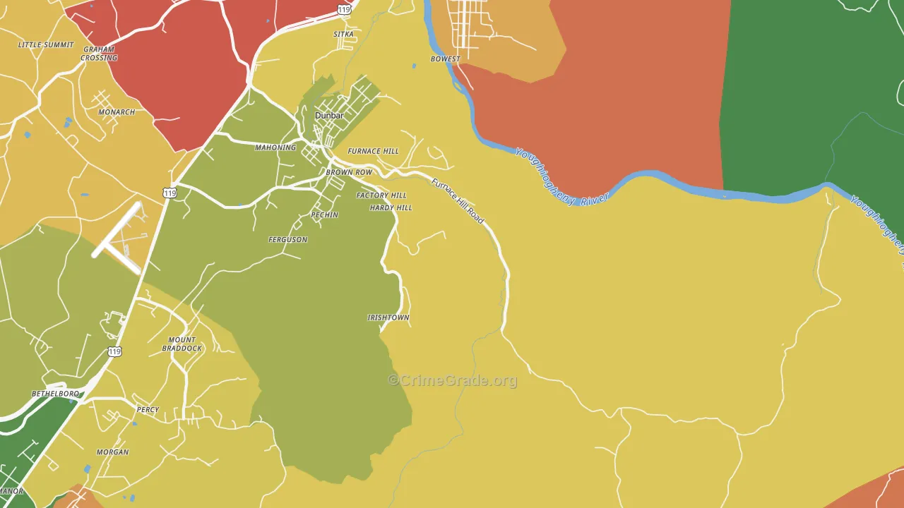 Pechin, PA Map of Vandalism Rates