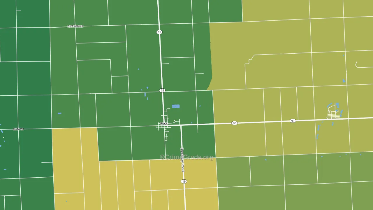 Peck, MI Map of Vandalism Rates