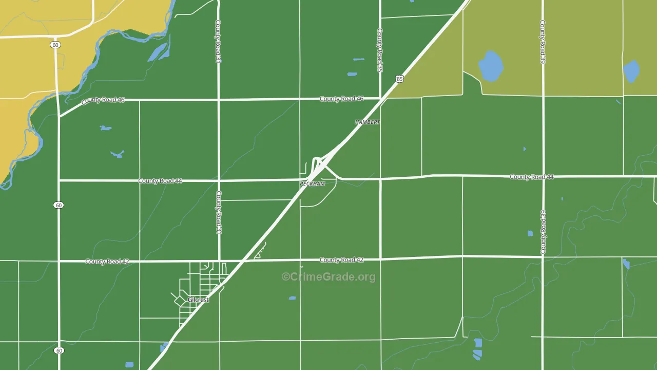 Peckham, CO Map of Vandalism Rates