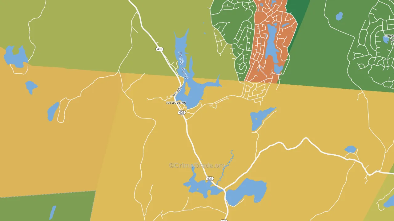 Pecks Pond, PA Map of Vandalism Rates