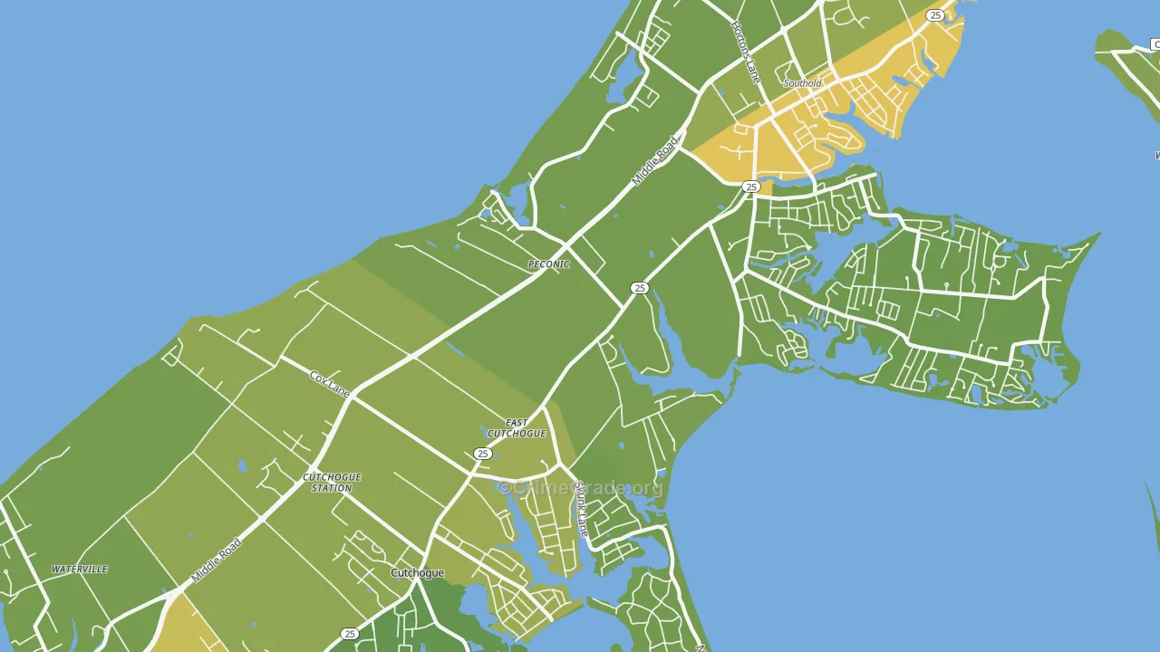 Peconic, NY Map of Vandalism Rates