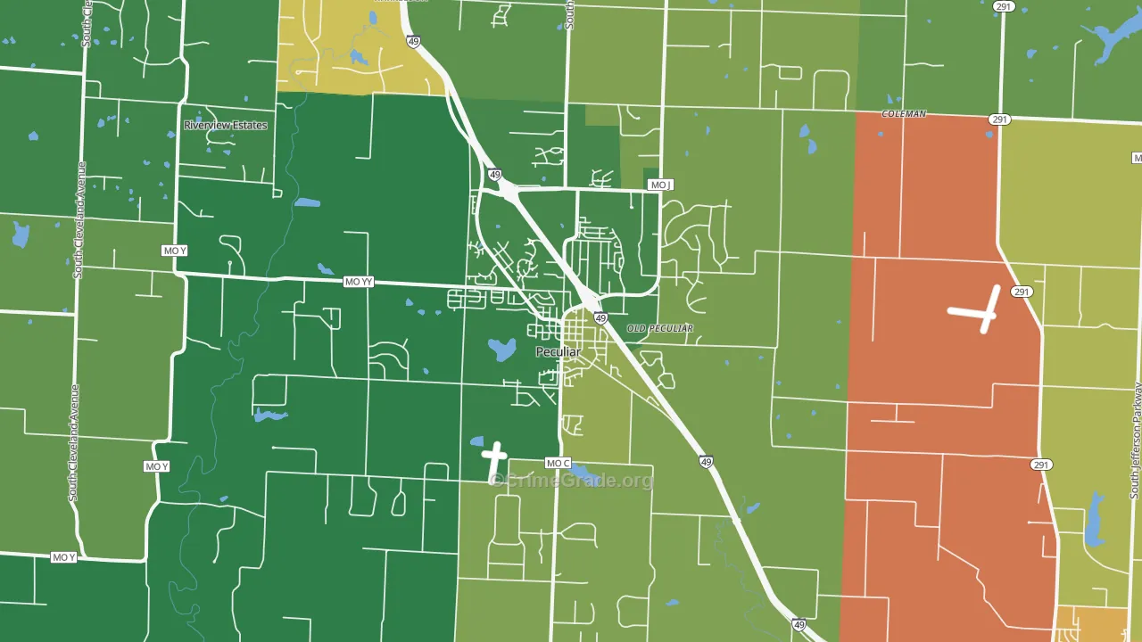 Peculiar, MO Map of Vandalism Rates