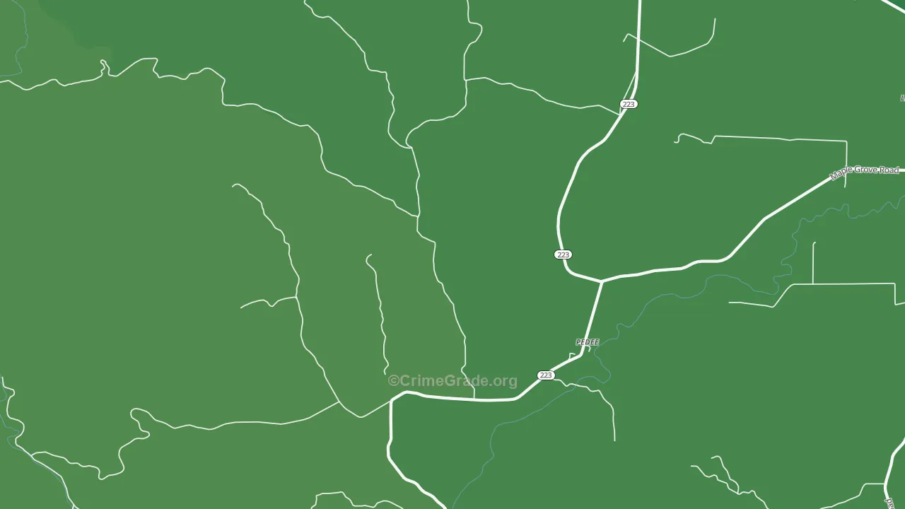 Pedee, OR Map of Vandalism Rates