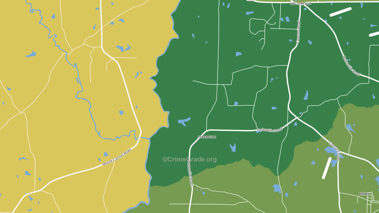 Pedenville, GA Map of Vandalism Rates