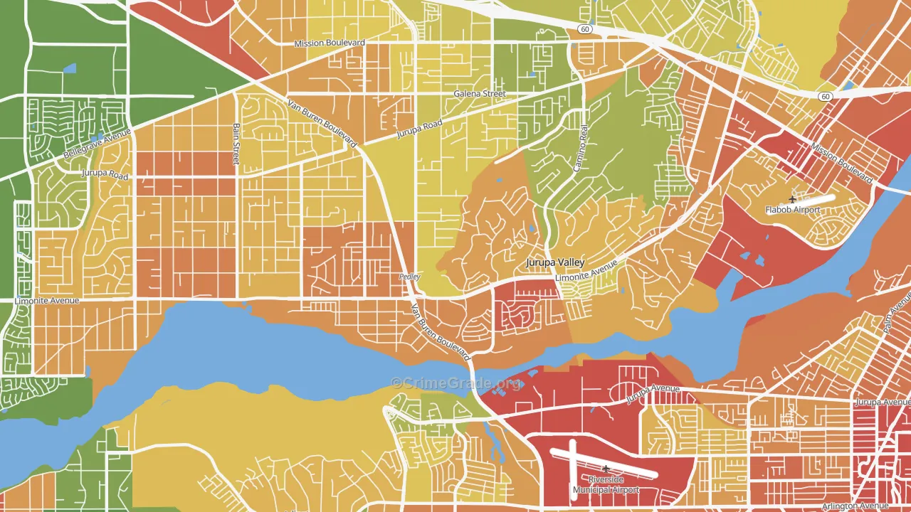 Pedley, CA Map of Vandalism Rates