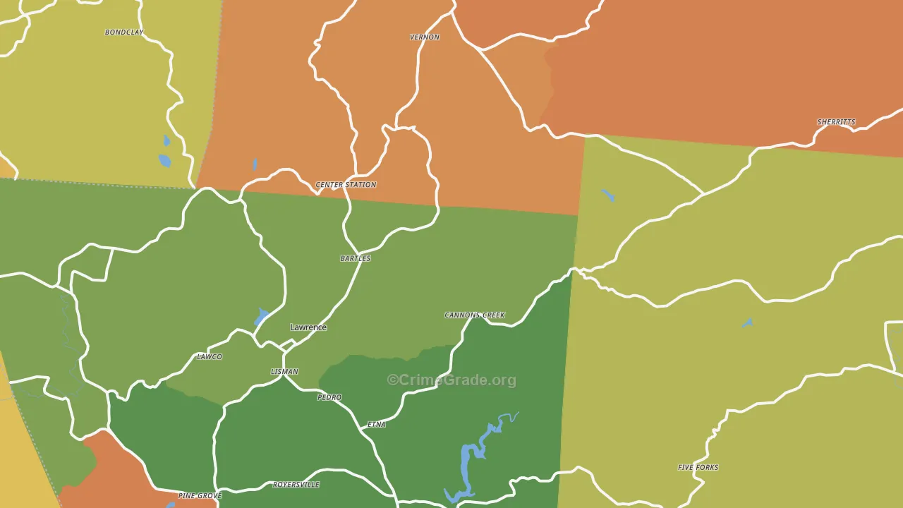 Pedro, OH Map of Vandalism Rates