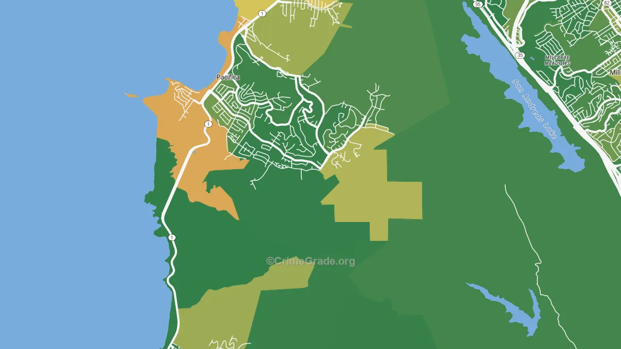Pedro Valley, CA Map of Vandalism Rates