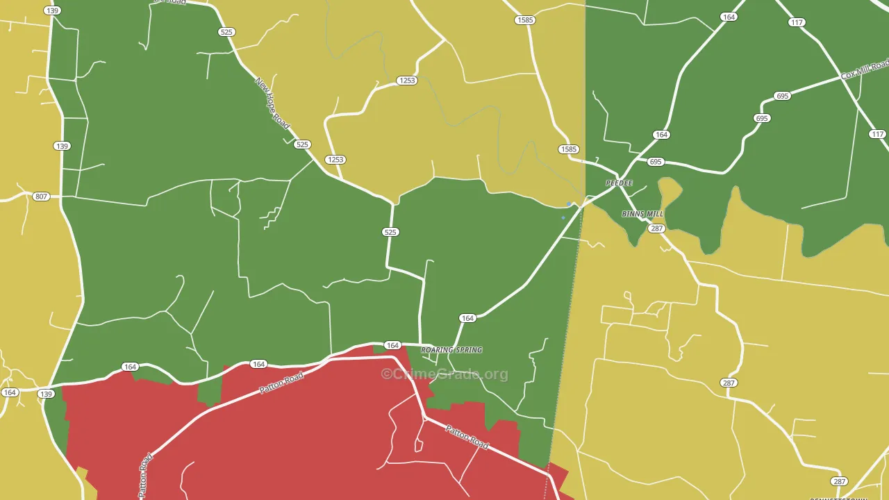 Peedee, KY Map of Vandalism Rates