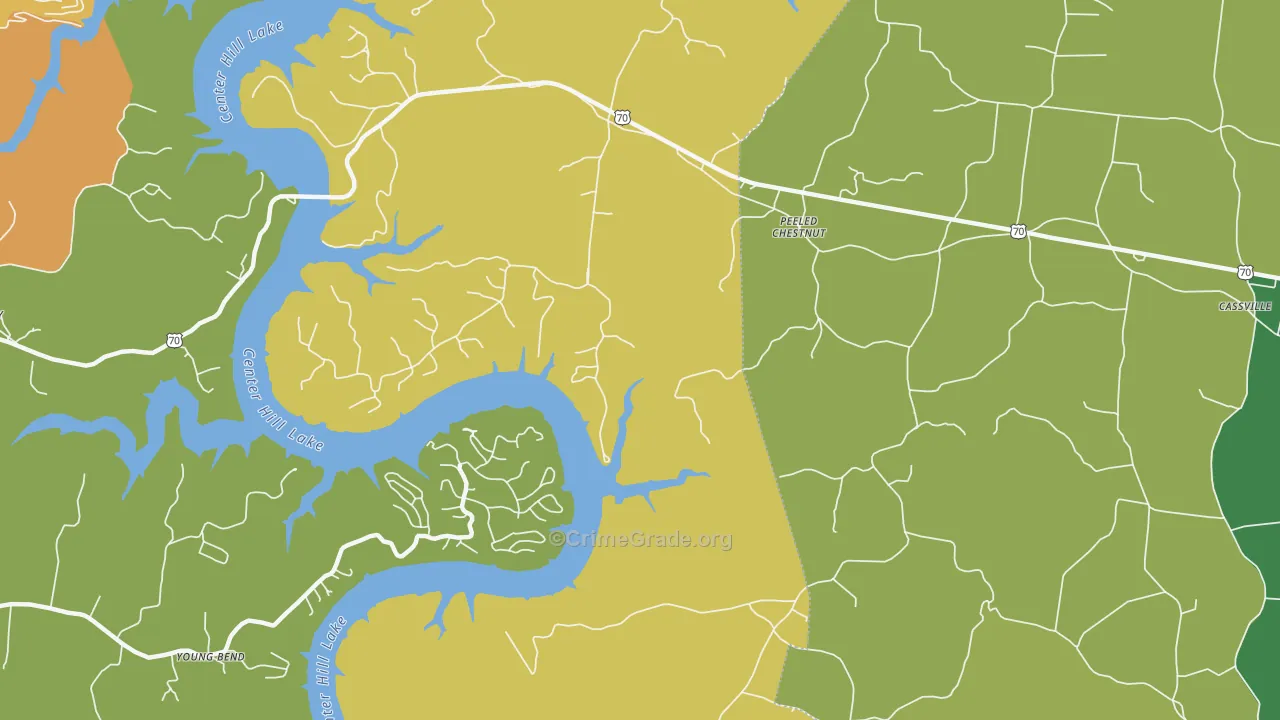Peeled Chestnut, TN Map of Vandalism Rates