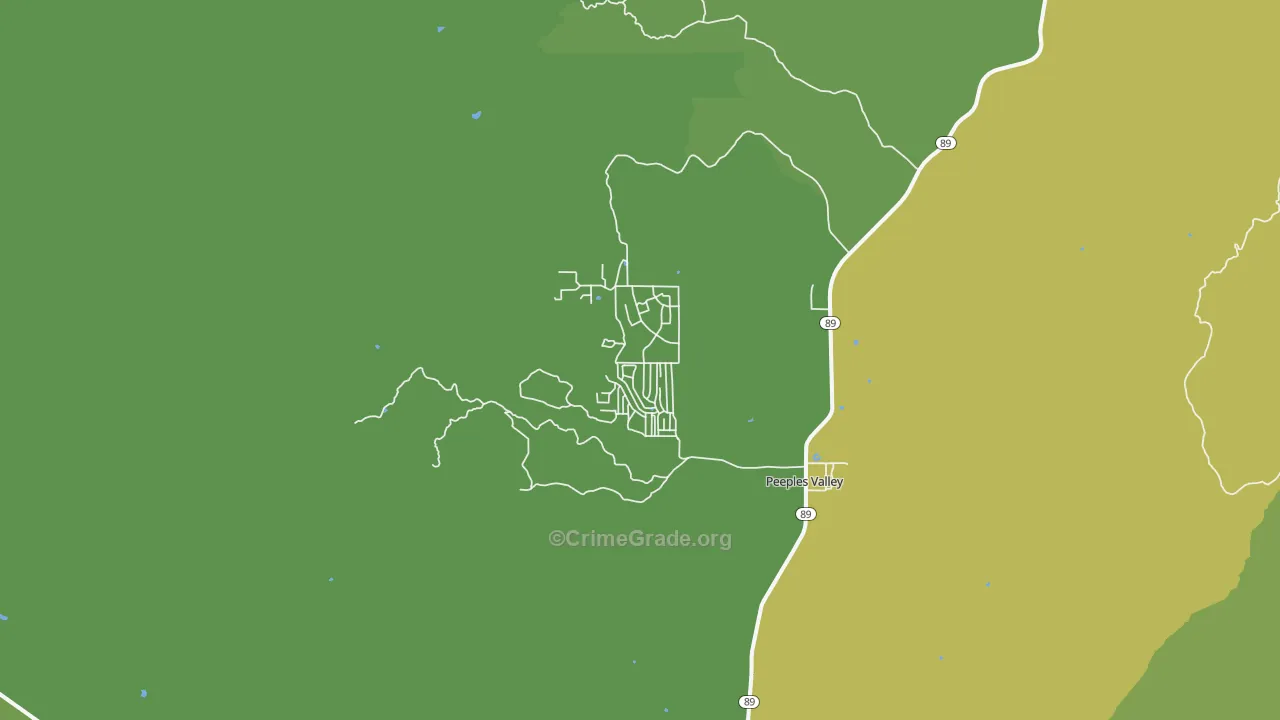 Peeples Valley, AZ Map of Vandalism Rates