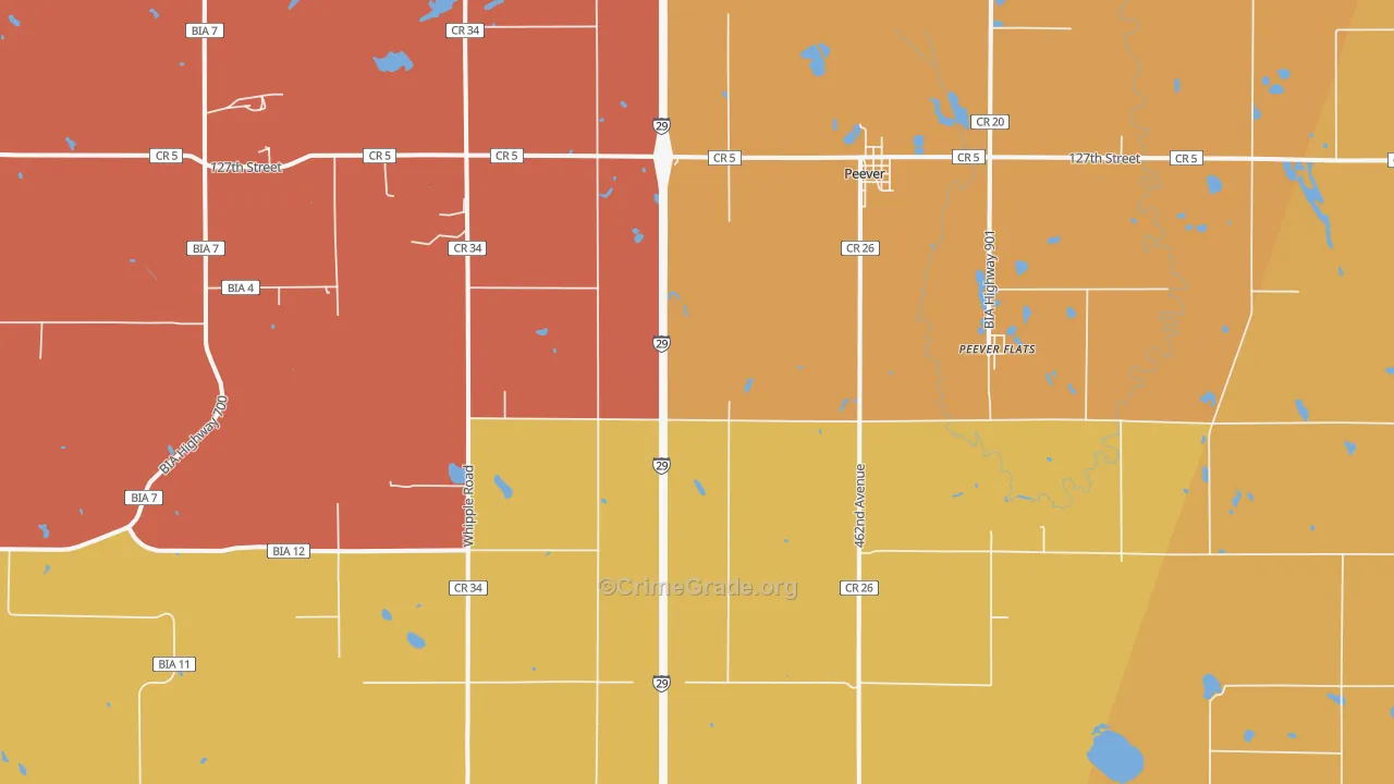 Peever, SD Map of Vandalism Rates