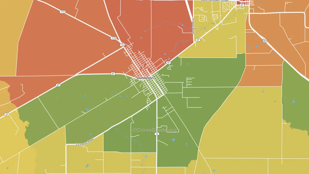 Peggy, TX Map of Vandalism Rates
