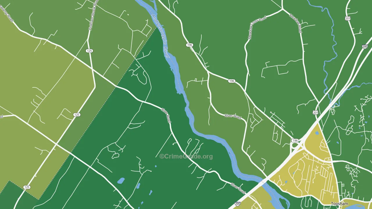 Pejepscot, ME Map of Vandalism Rates