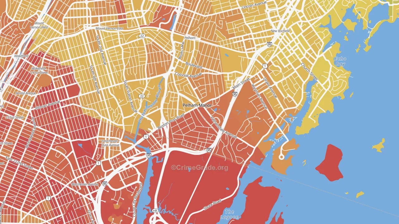 Pelham Manor, NY Map of Vandalism Rates