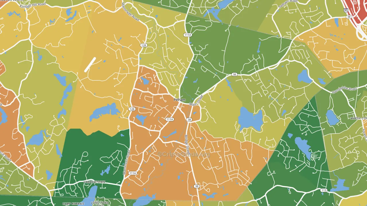 Pelham, NH Map of Vandalism Rates