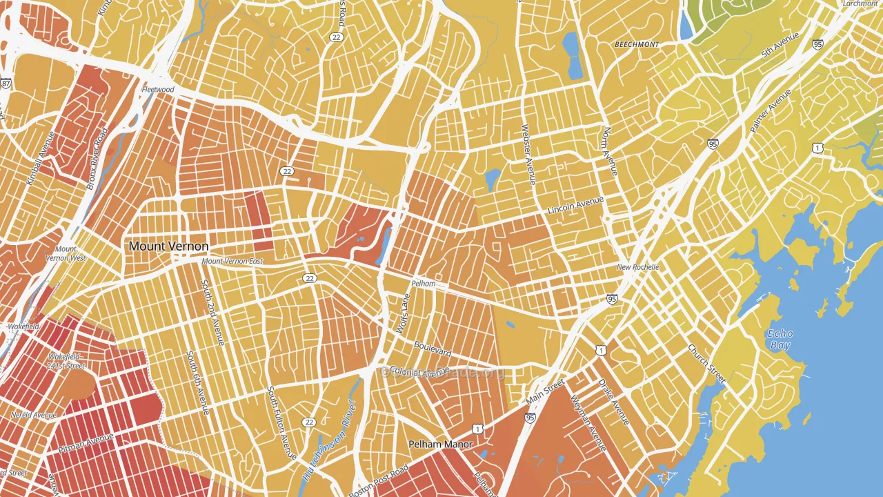 Pelham, NY Map of Vandalism Rates