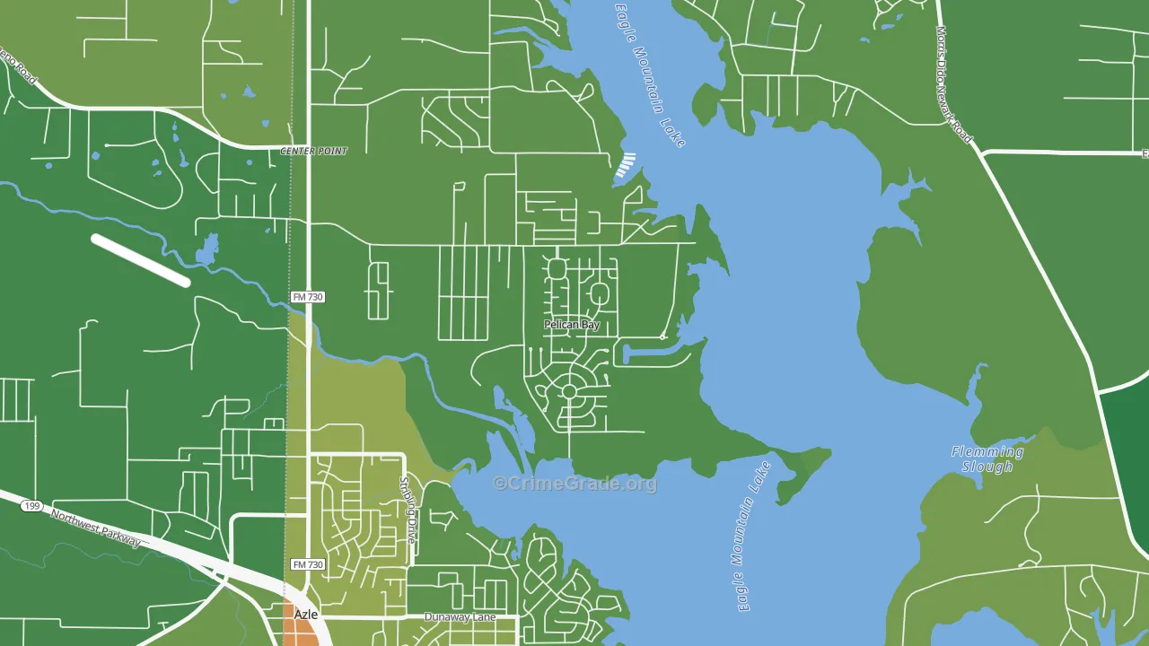 Pelican Bay, TX Map of Vandalism Rates