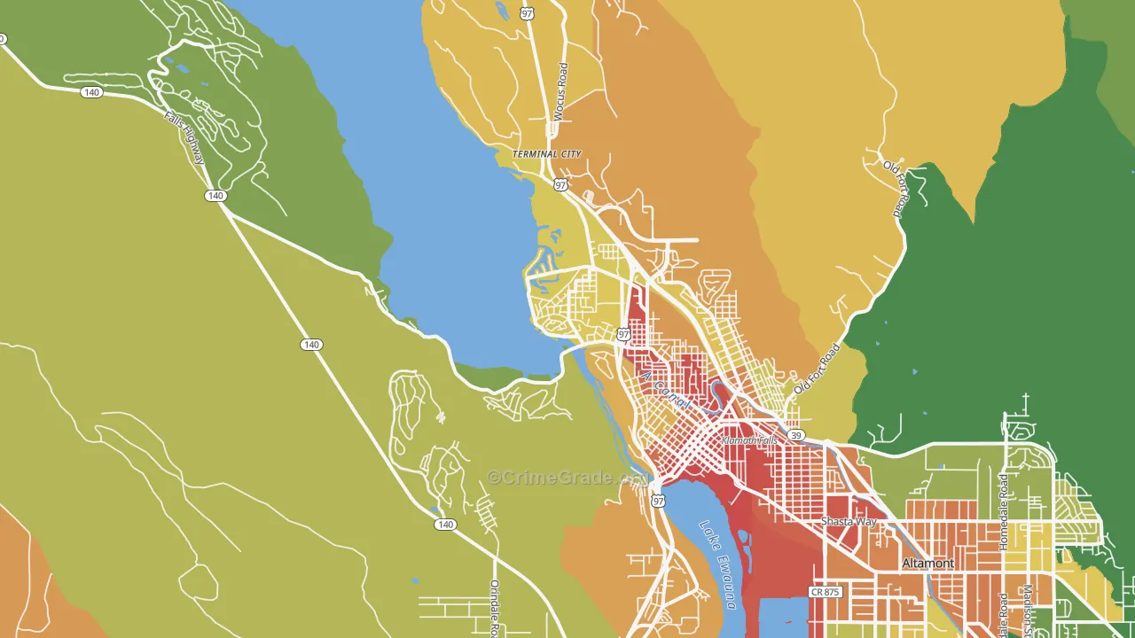 Pelican City, OR Map of Vandalism Rates