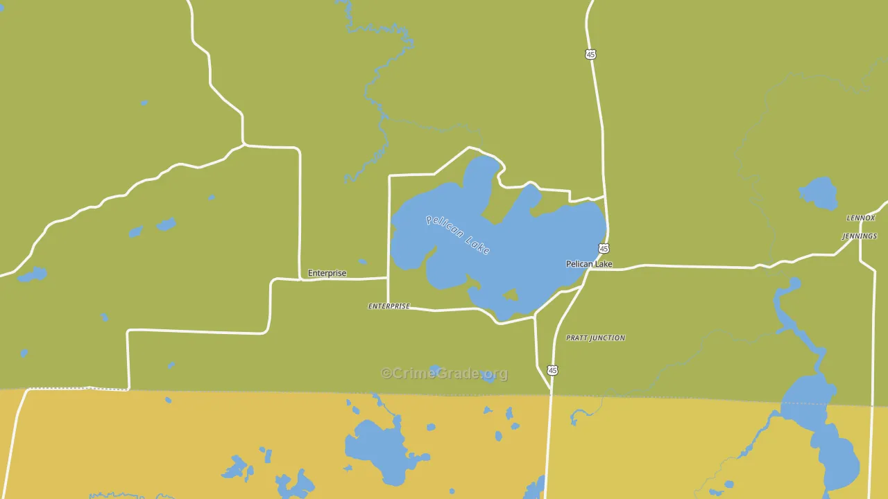 Pelican Lake, WI Map of Vandalism Rates