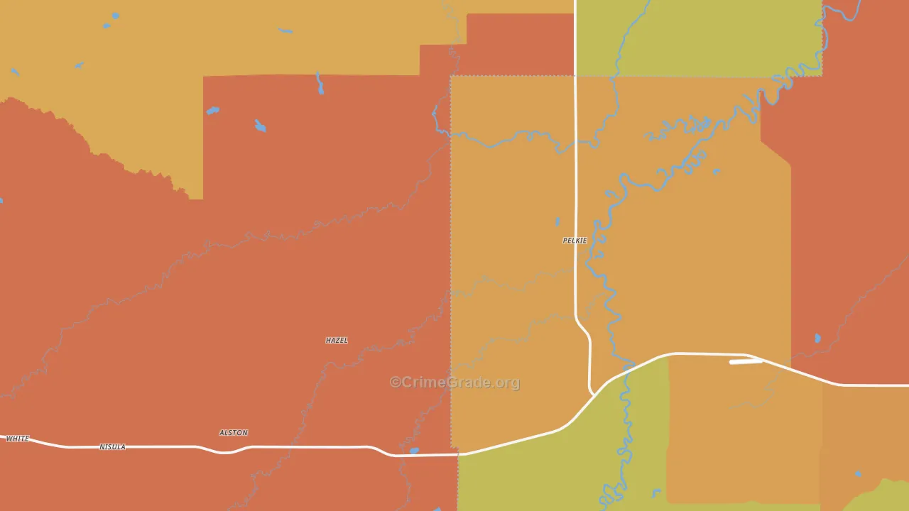 Pelkie, MI Map of Vandalism Rates