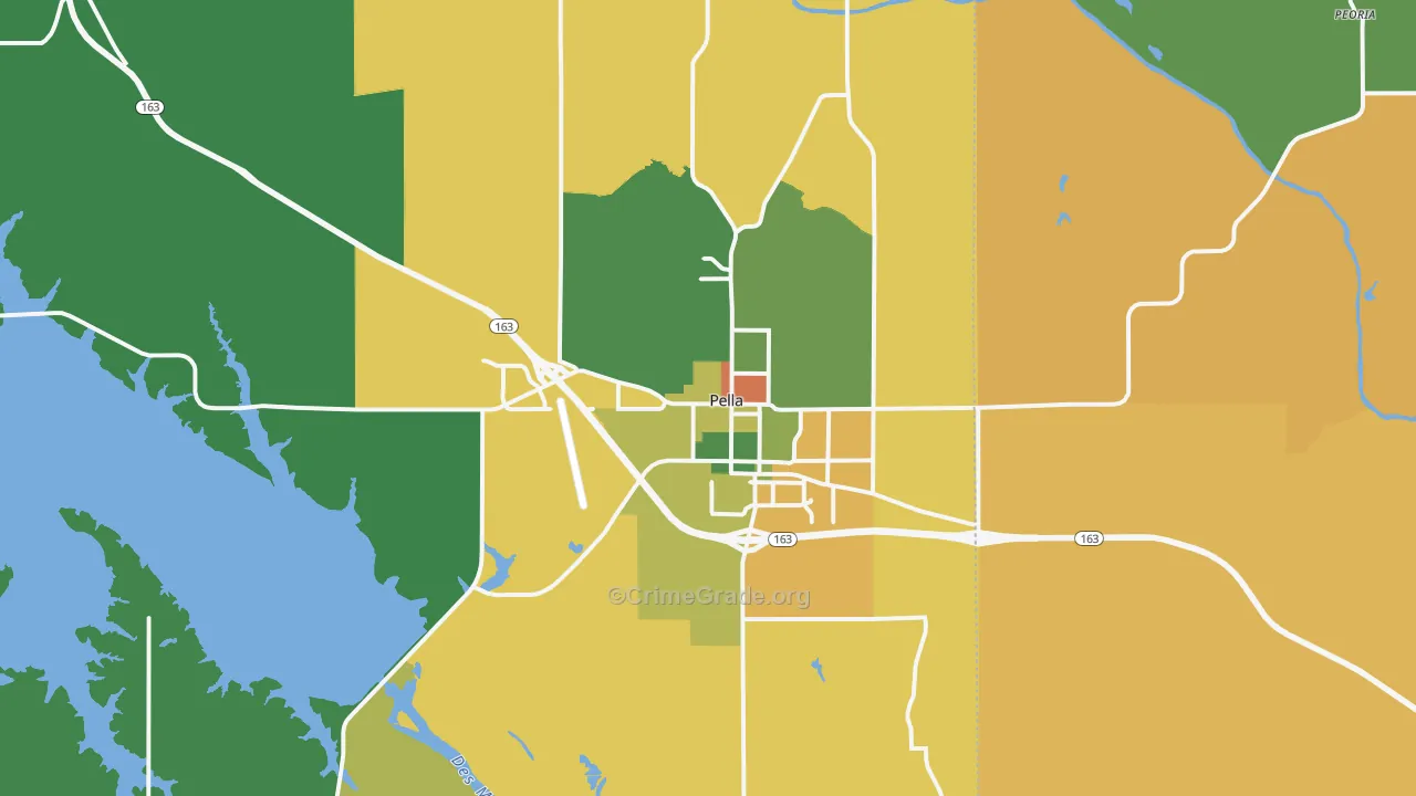 Pella, IA Map of Vandalism Rates