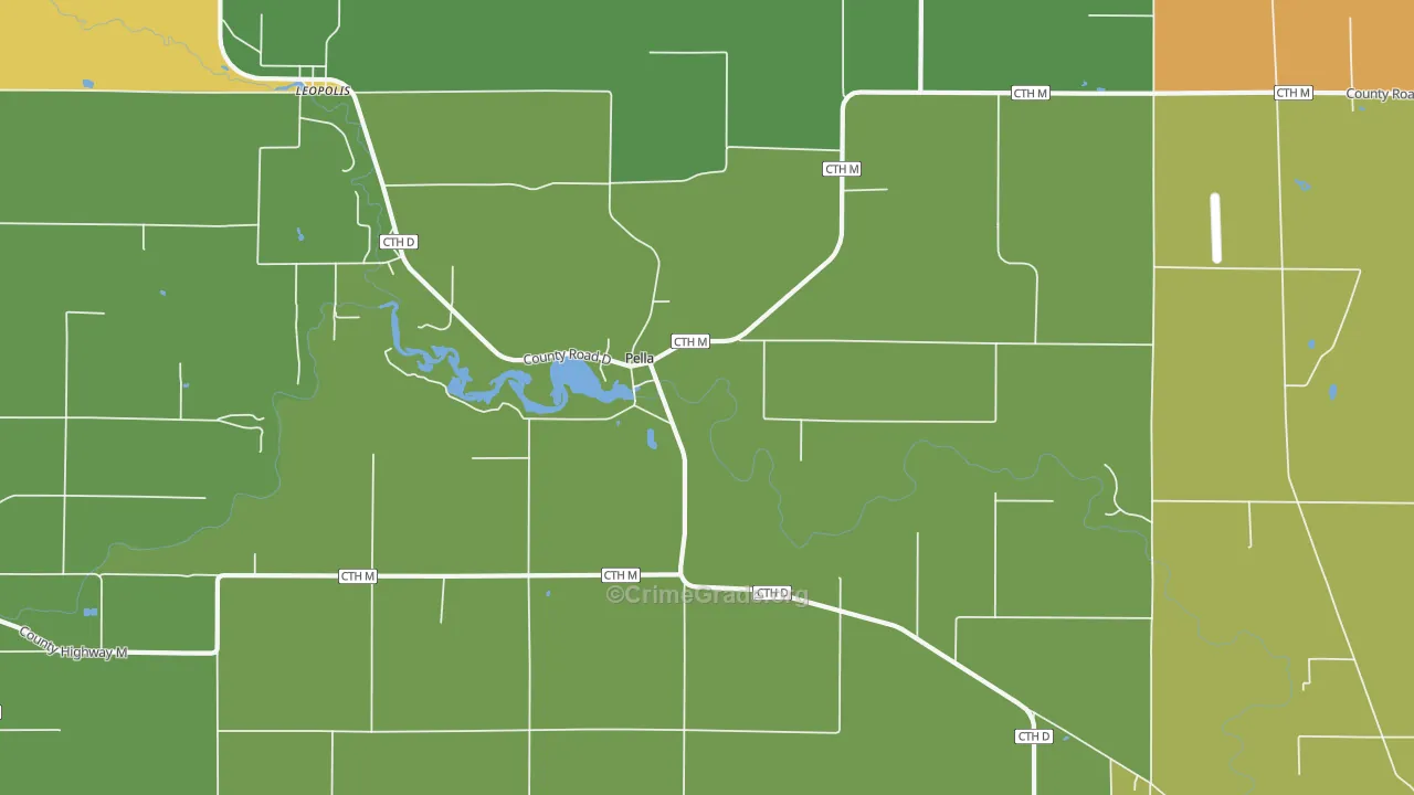 Pella, WI Map of Vandalism Rates