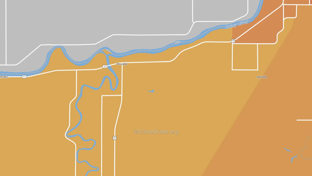 Pelland, MN Map of Vandalism Rates