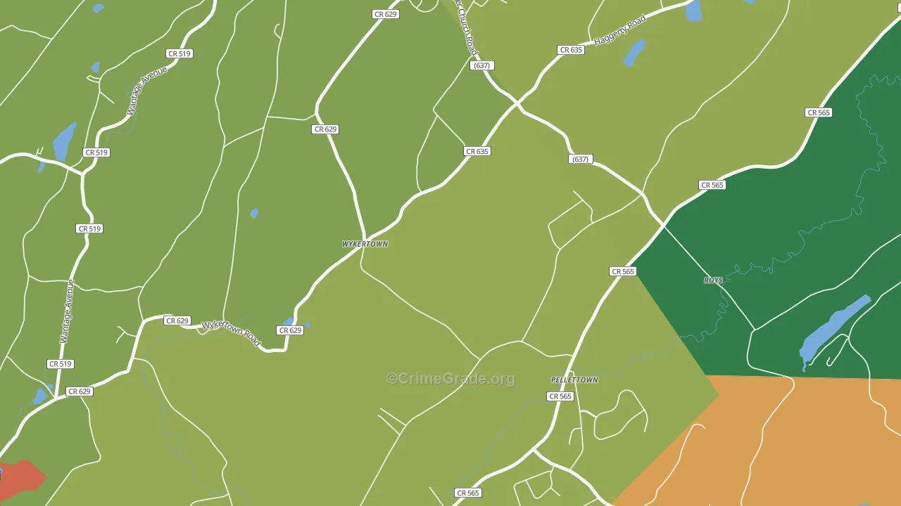 Pellettown, NJ Map of Vandalism Rates