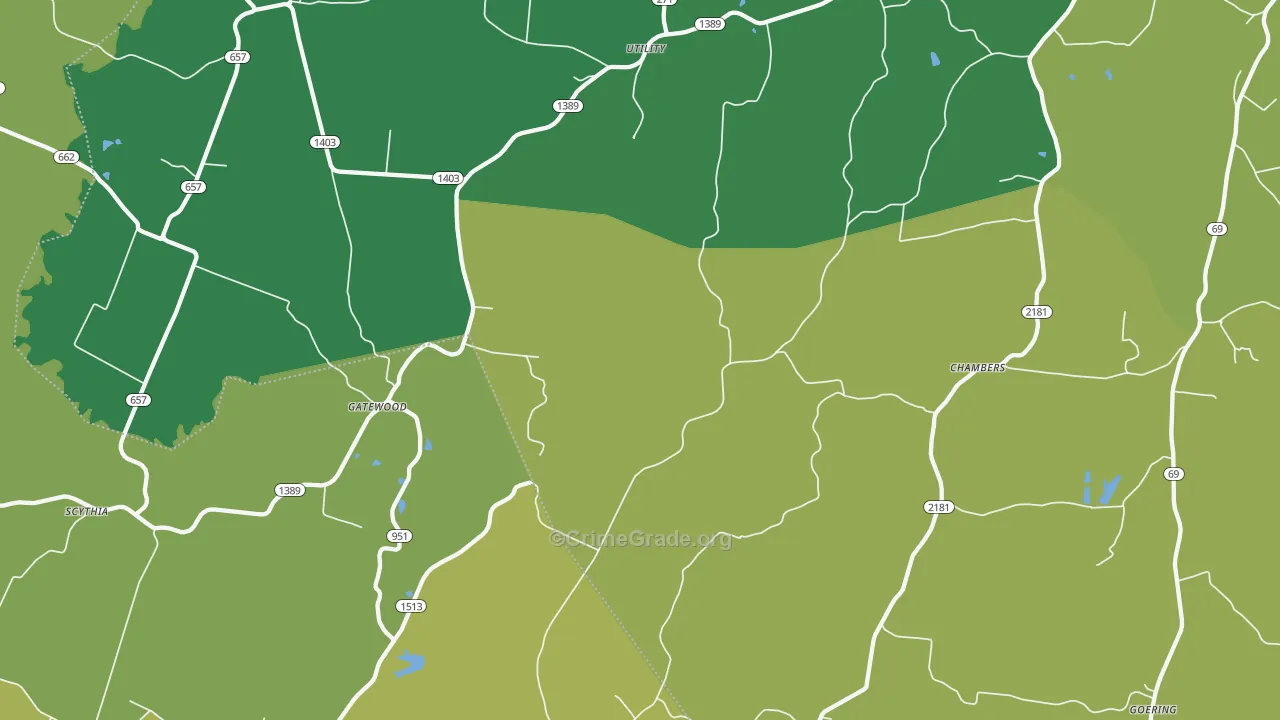 Pellville, KY Map of Vandalism Rates