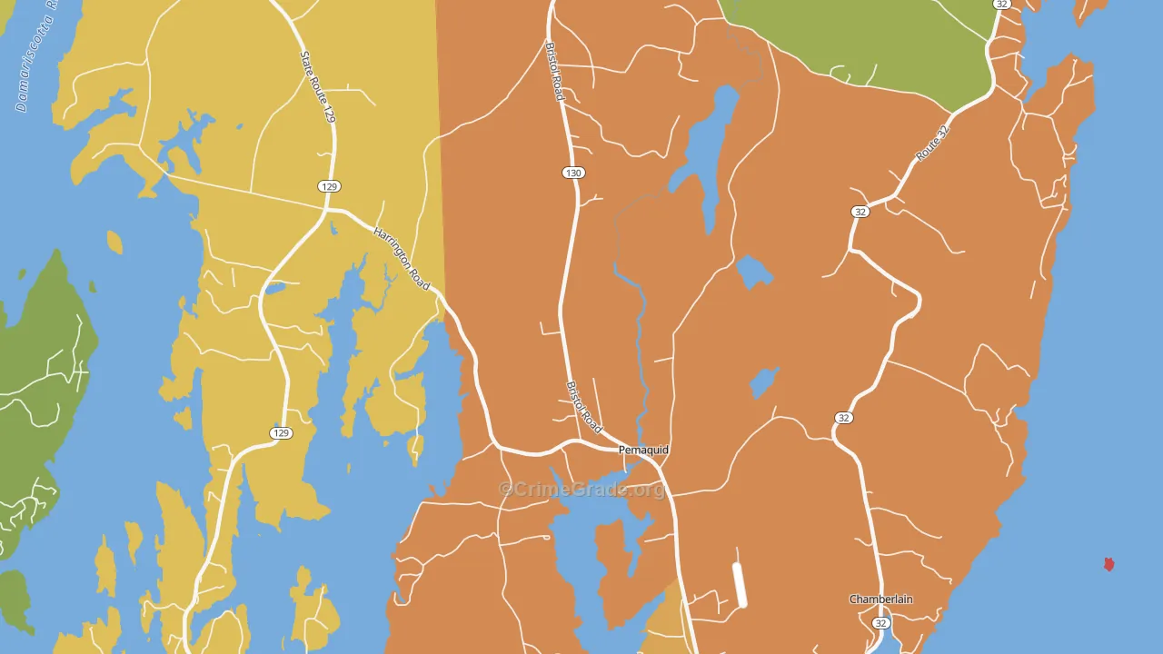 Pemaquid, ME Map of Vandalism Rates
