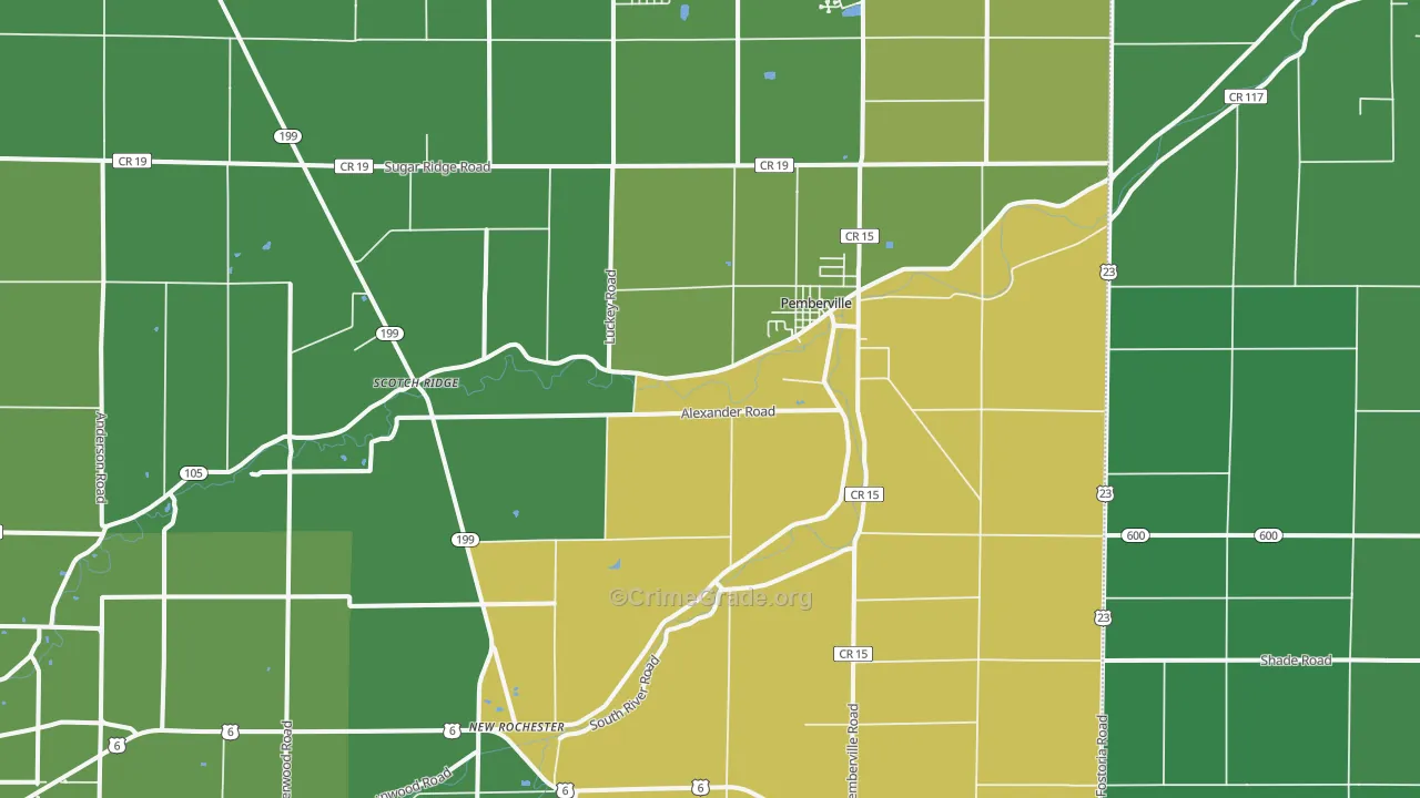 Pemberville, OH Map of Vandalism Rates