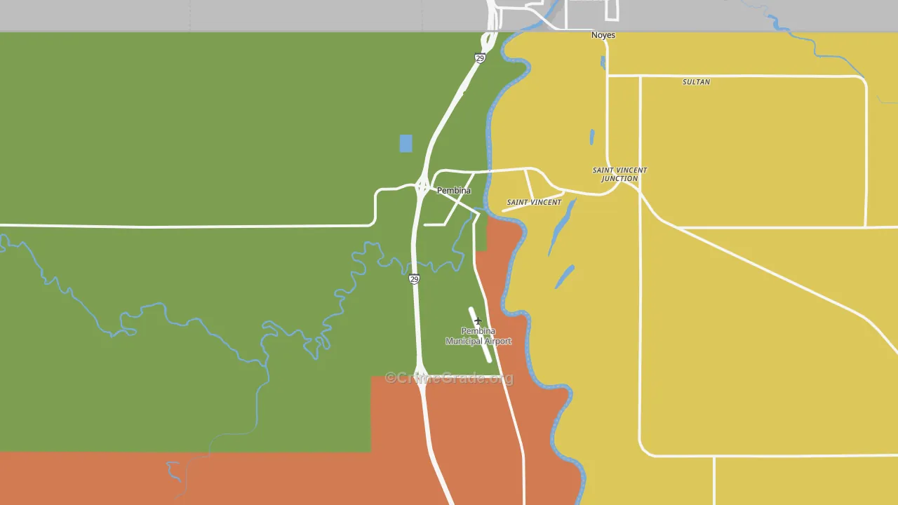 Pembina, ND Map of Vandalism Rates