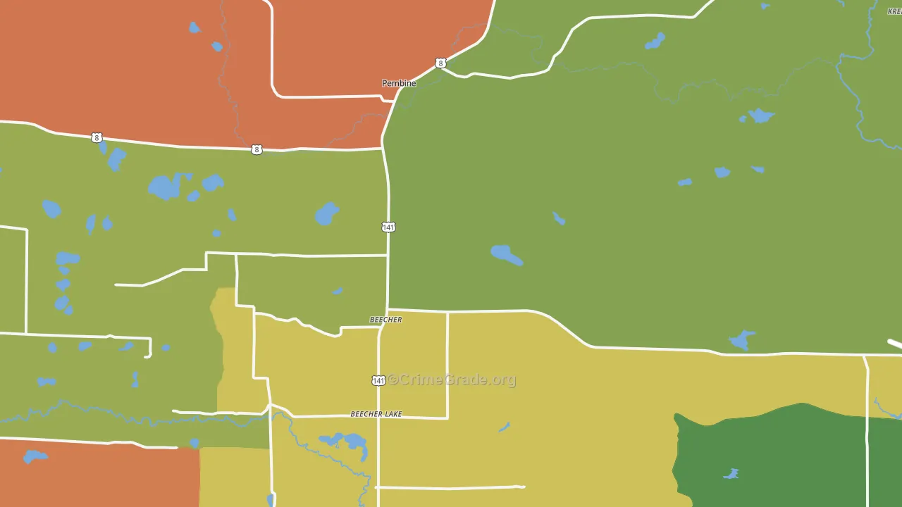 Pembine, WI Map of Vandalism Rates