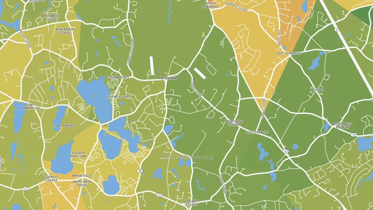 Pembroke, MA Map of Vandalism Rates