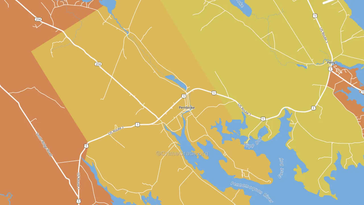 Pembroke, ME Map of Vandalism Rates