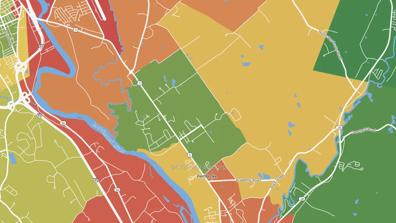 Pembroke, NH Map of Vandalism Rates