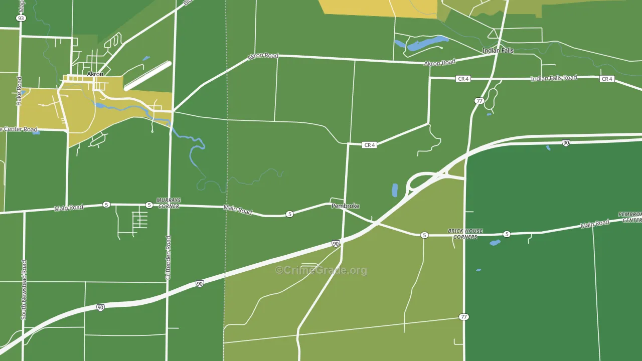 Pembroke, NY Map of Vandalism Rates