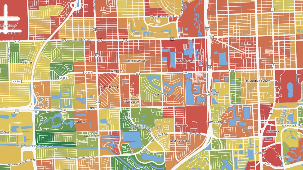 Pembroke Park, FL Map of Vandalism Rates