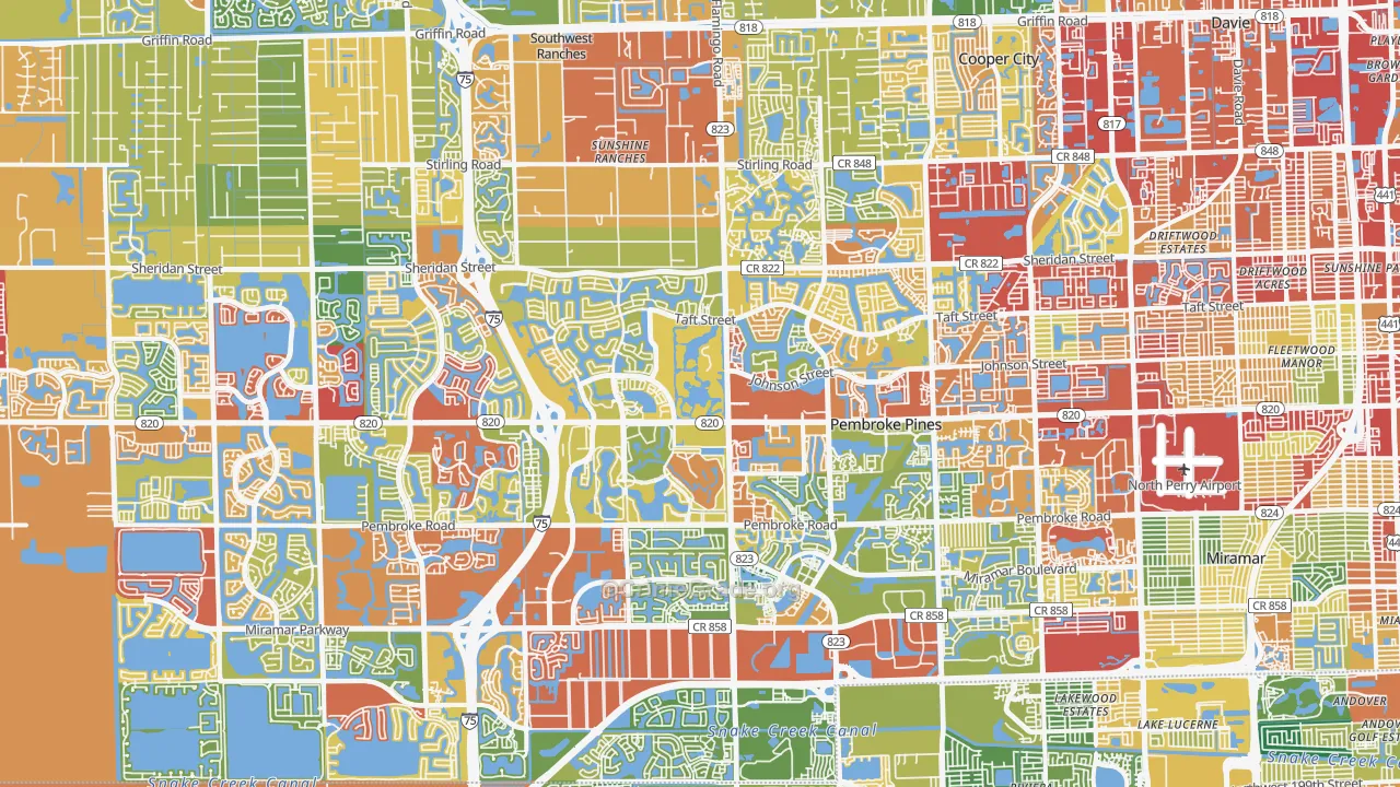 Pembroke Pines, FL Map of Vandalism Rates