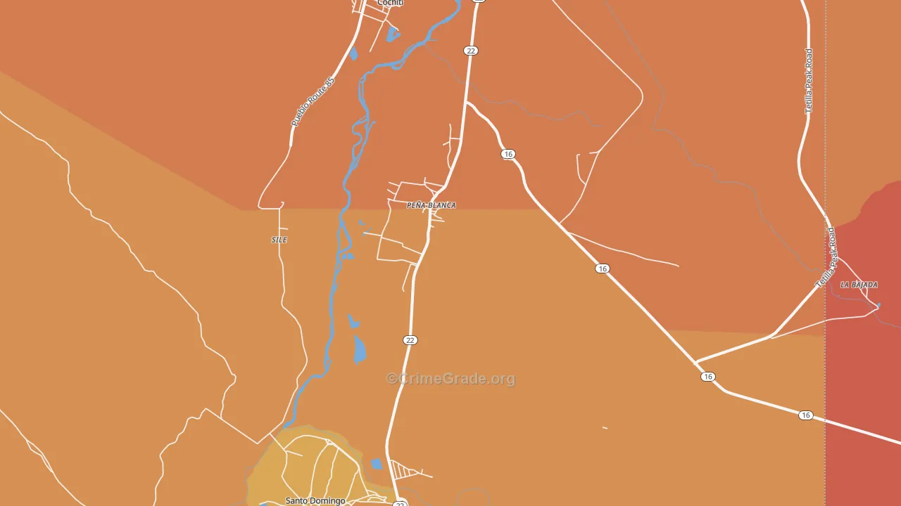 Pena Blanca, NM Map of Vandalism Rates