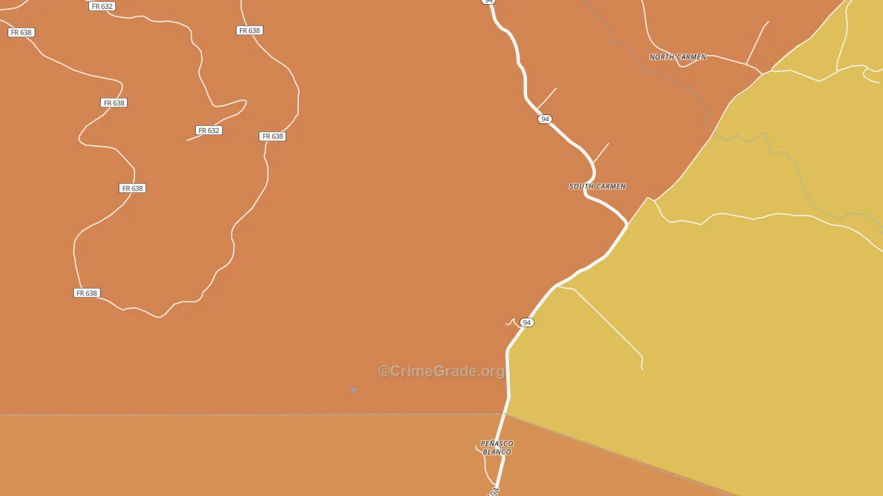 Penasco Blanco, NM Map of Vandalism Rates