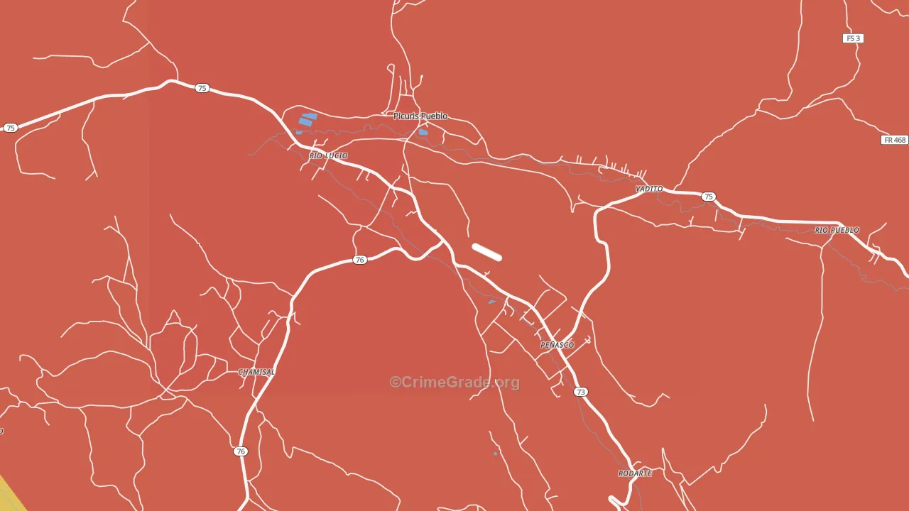 Penasco, NM Map of Vandalism Rates