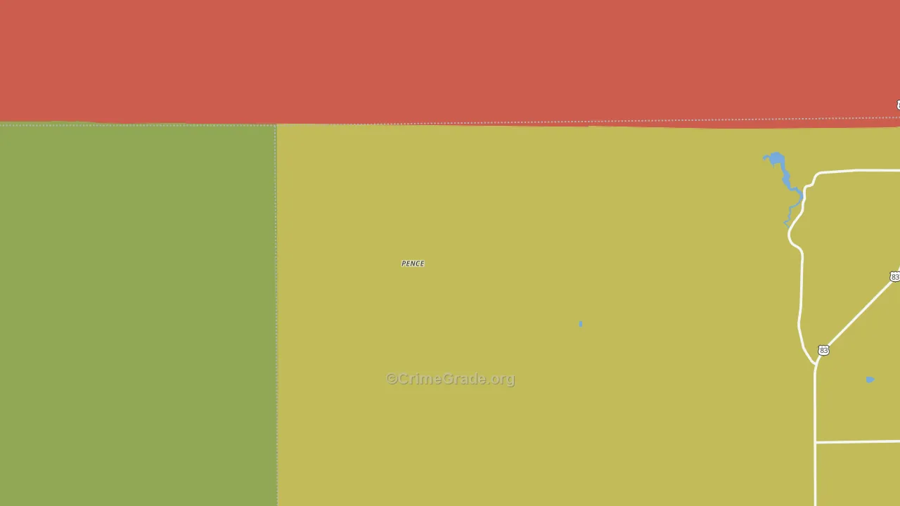 Pence, KS Map of Vandalism Rates