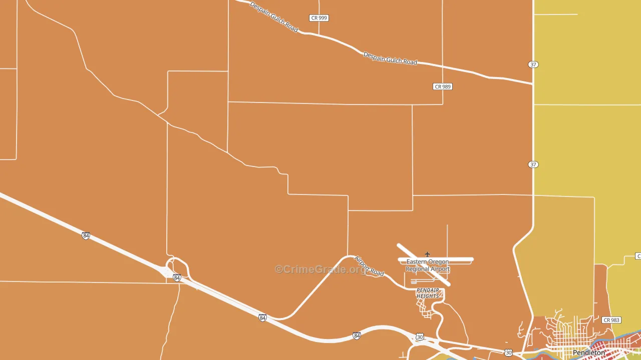 Pendair Heights, OR Map of Vandalism Rates