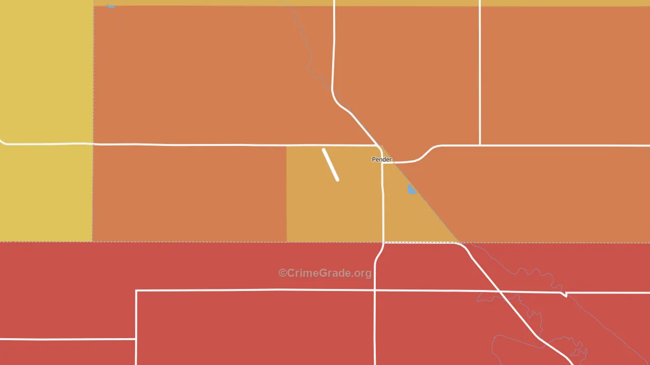 Pender, NE Map of Vandalism Rates